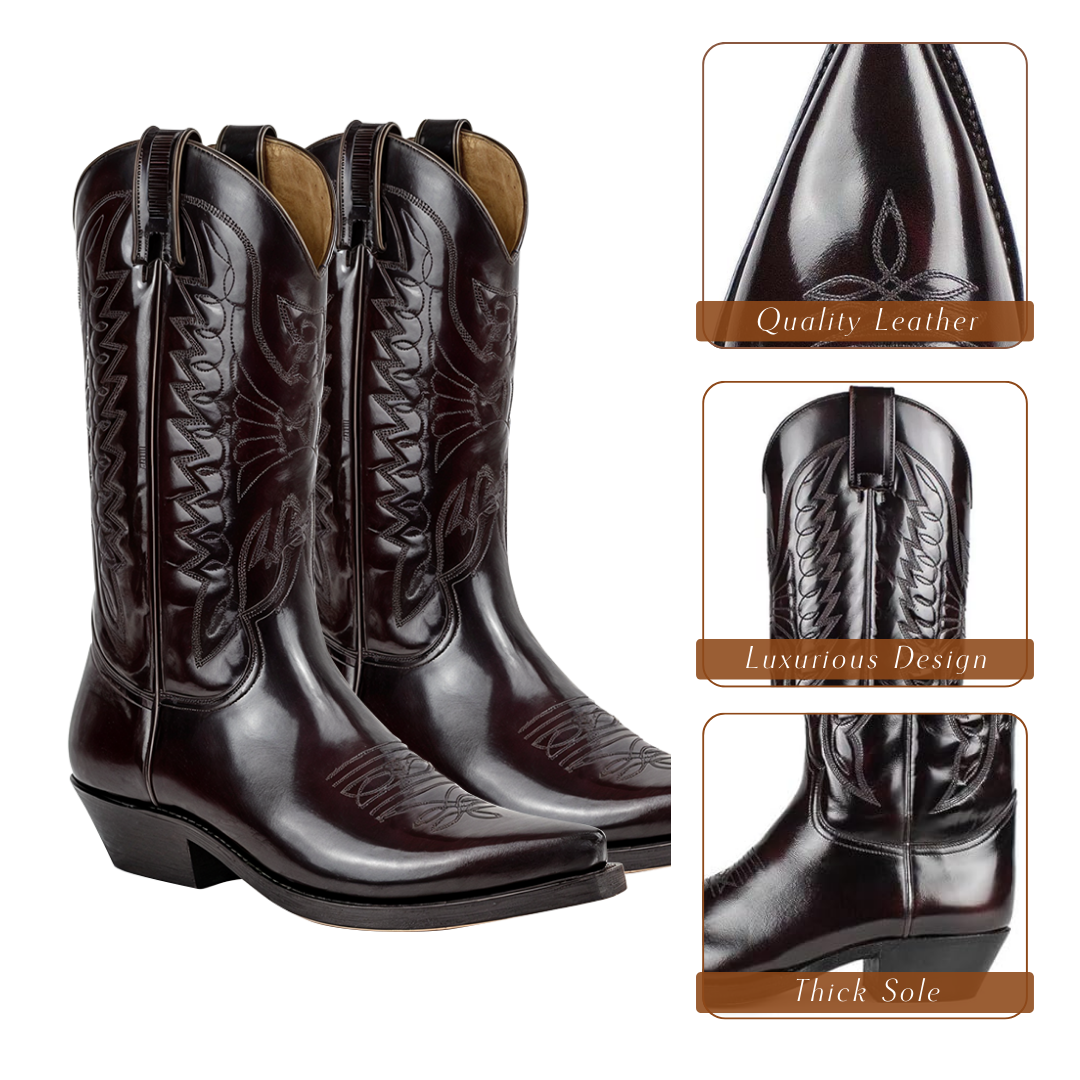 Aurora | High Heel Pointed Toe Leather Boots for Women