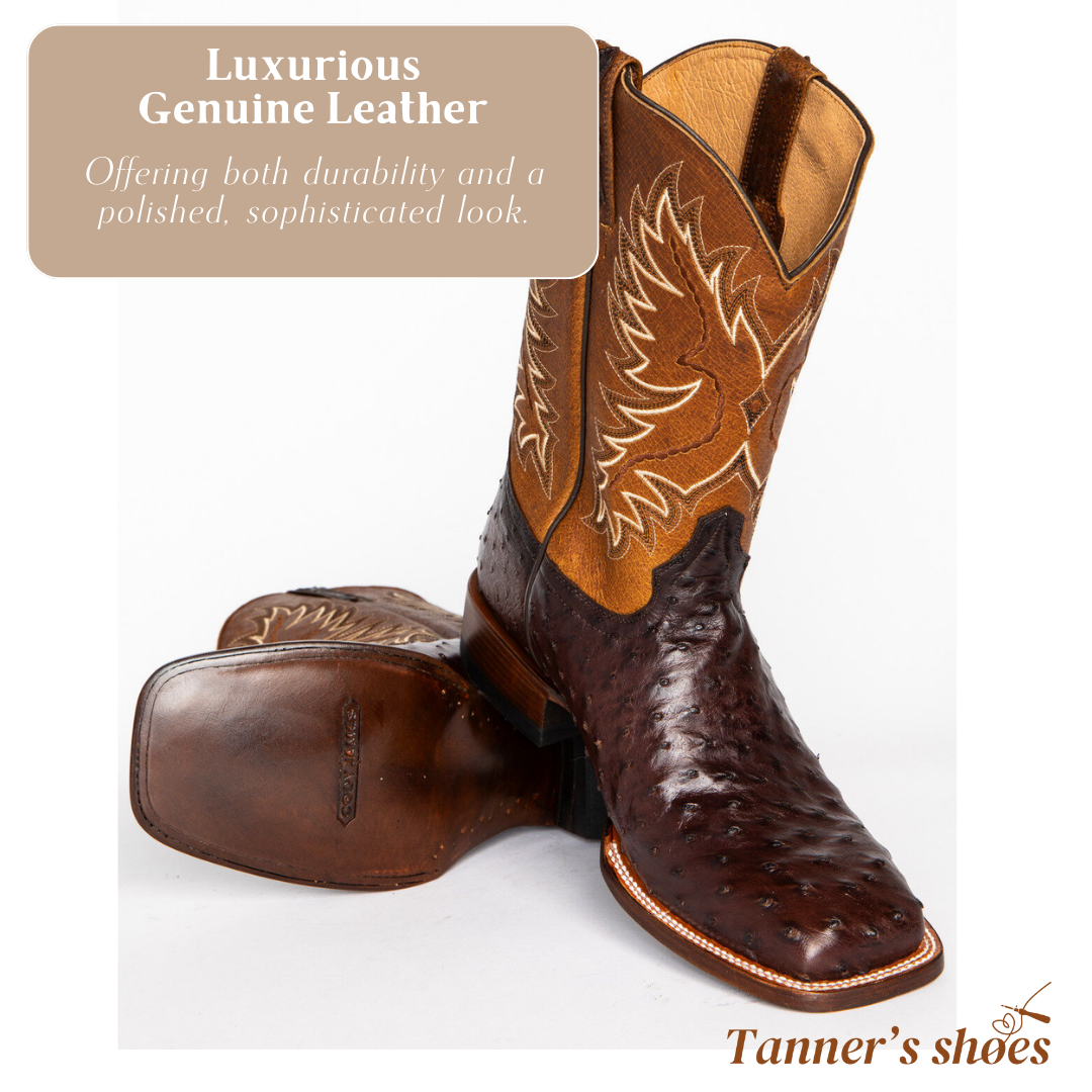 Gustav | Mid-calf Embroidered Leather Boots