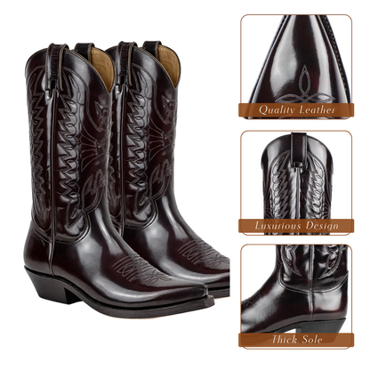 Aurora | High Heel Pointed Toe Leather Boots for Women