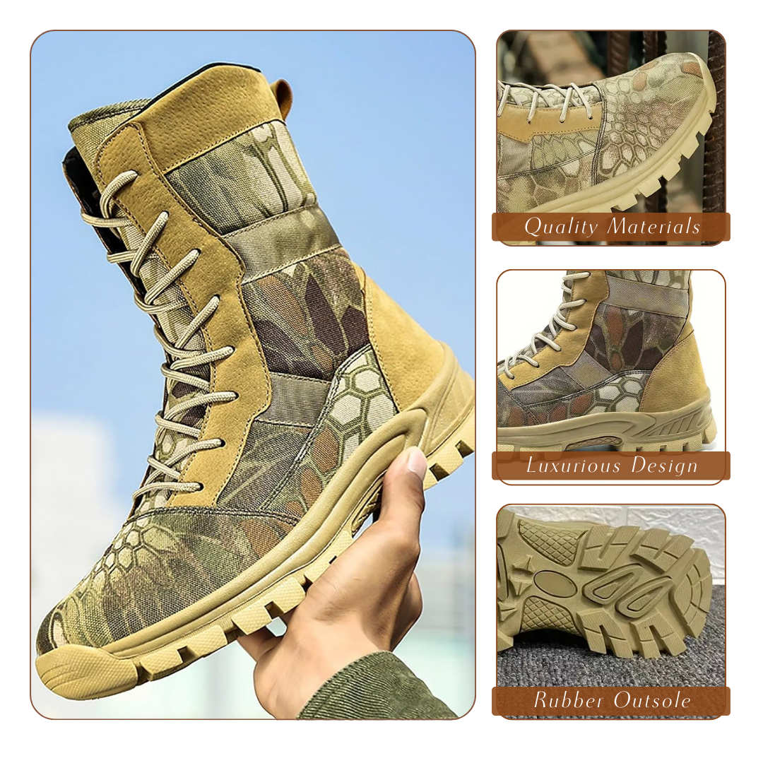 Hugh | Men's High Camouflage Tactical Military Boots