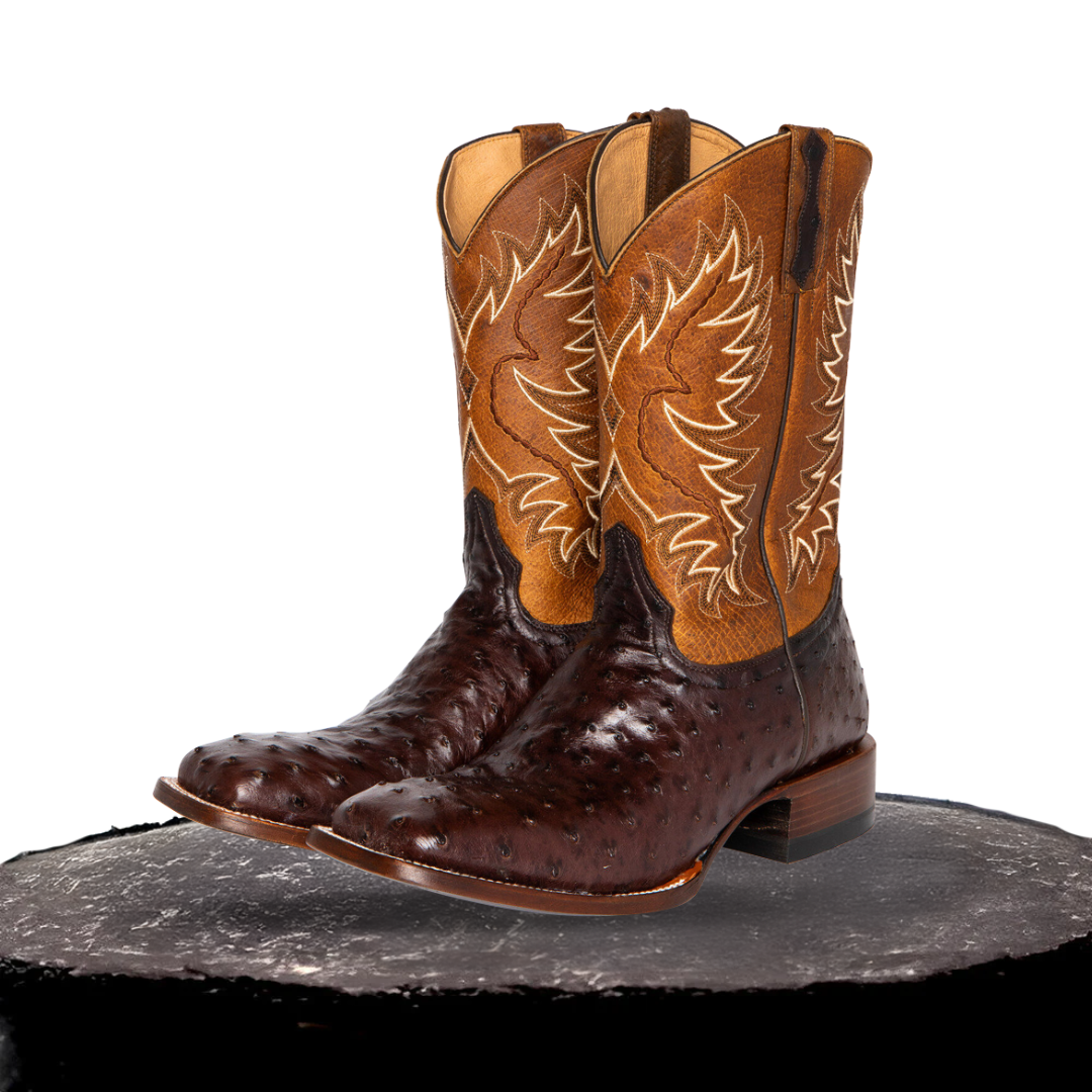 Gustav | Mid-calf Embroidered Leather Boots