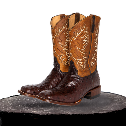 Gustav | Mid-calf Embroidered Leather Boots