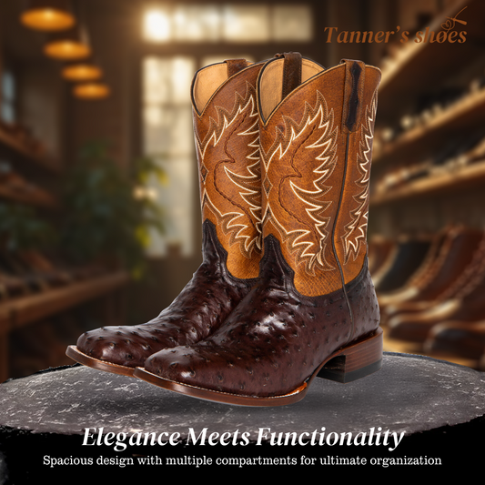 Gustav | Mid-calf Embroidered Leather Boots