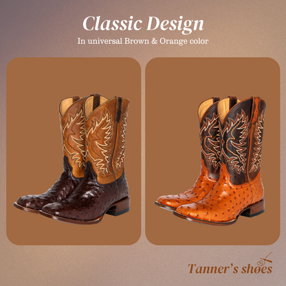 Gustav | Mid-calf Embroidered Leather Boots