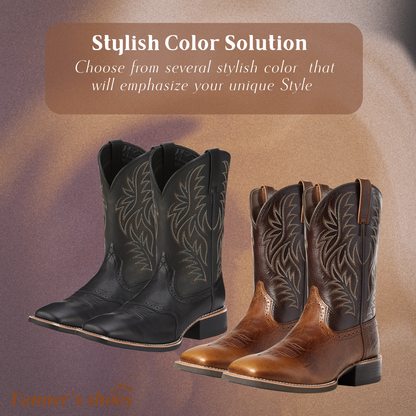 Henning | Midcalf Embroidered Cowboy Boots