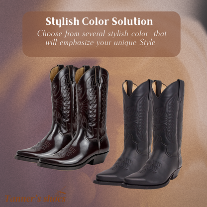 Aurora | High Heel Pointed Toe Leather Boots for Women