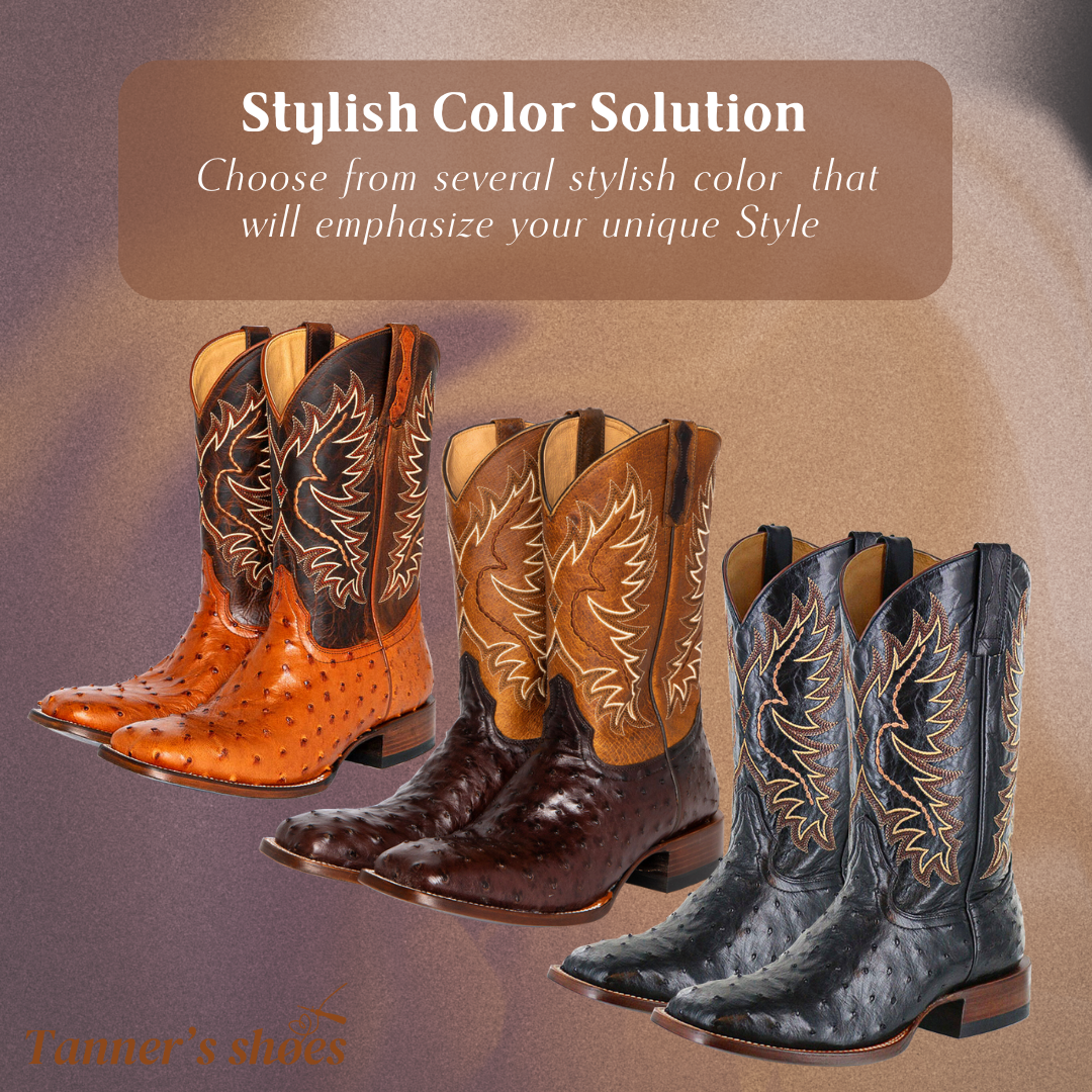 Gustav | Mid-calf Embroidered Leather Boots