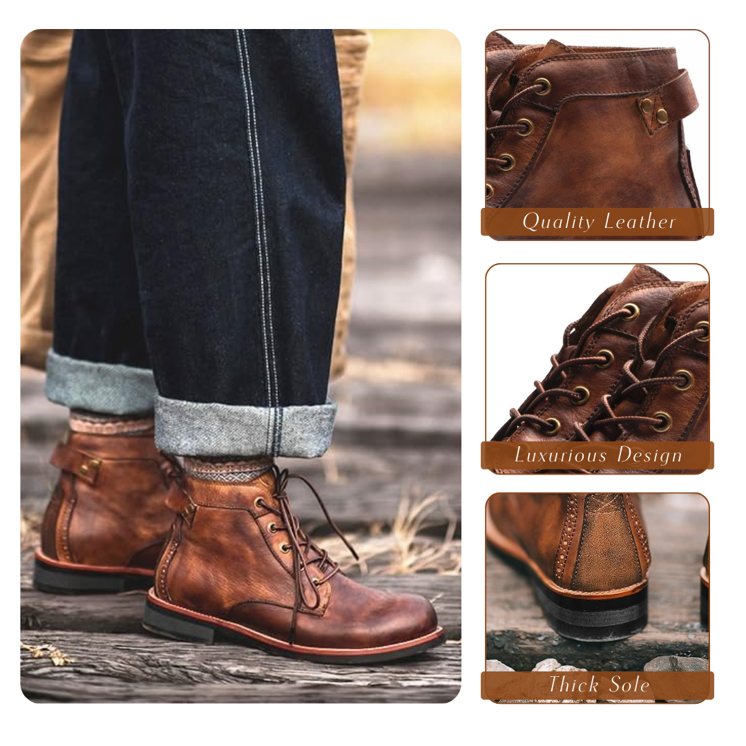 Mark | Classic retro leather boots for men