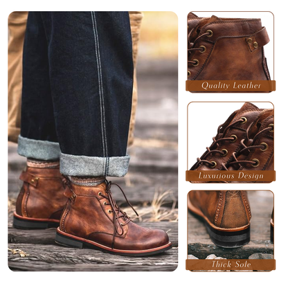 Mark | Classic retro leather boots for men